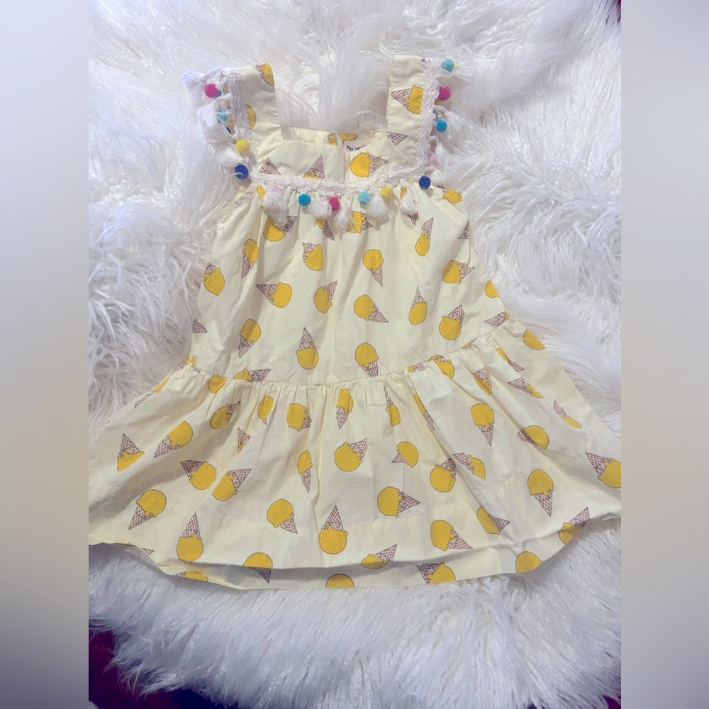 Peas And Queues Ruffle Top Dress ice cream 🍦 print